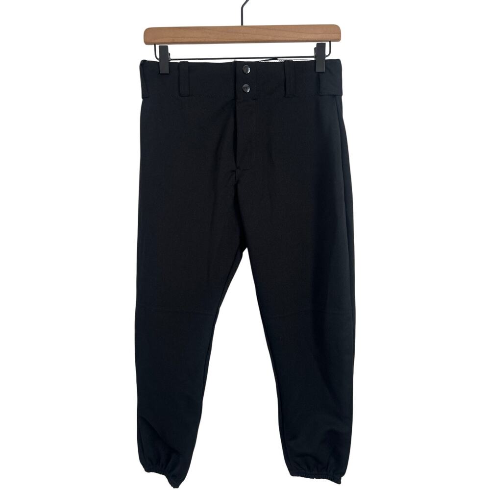 Alleson Athletic Youth XL Black Baseball Pants – Elastic Cuffs & Belt Loops